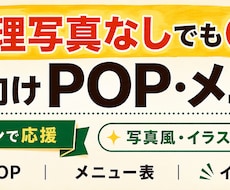料理写真なしOK！飲食店POPを制作します イメージ1