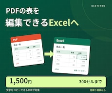 PDFの表を編集できるExcelに整えます イメージ1