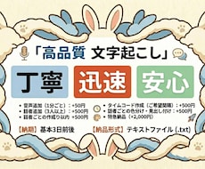 迅速に丁寧に文字起こしします 土日祝もOK！お急ぎの案件もご相談ください◎