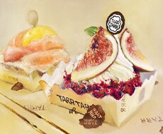 食べ物の絵をクレヨン画風でリアルに描きます 即日可！広告・宣伝・メニュー表やアイコン・ヘッダーに。