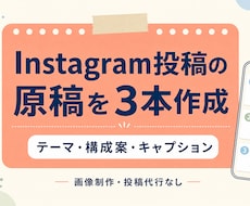 Instagram投稿の原稿を3本作成します イメージ1
