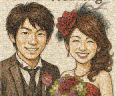 贈り物特集!似顔絵からモザイクアート作成します