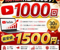 YouTube日本再生を＋1000回〜増やします イメージ1
