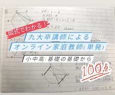 図式で理解！九大卒講師がオンライン家庭教師をします 単発利用/英数/平均点以下～受験/人気講師/平日土日問わず