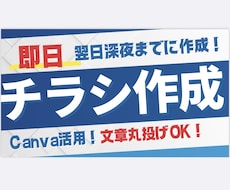チラシ翌日深夜までに仕上げます クオリティ担保できるスピードチラシ作成
