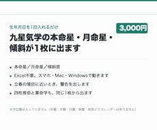 九星気学の本命星・月命星・傾斜を自動で出します イメージ1