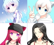 安い＆綺麗／ギャルゲ塗りでかわいいアイコン描きます 【最短で即日納品】SNS等、用途に適したカラーアイコンを！
