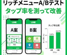 リッチメニューをABテストで改善します 2案を配信して数字で比較。タップ率の高い方へ反映まで
