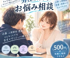 男性のお悩みや心のモヤモヤじっくり聴きます イメージ1