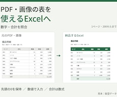 PDF・画像の表をExcelに直します イメージ1