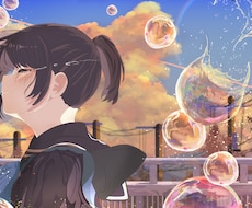 かわいい女の子と爽やかな雰囲気のイラストを描きます イメージ1