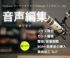 音声の編集 ノイズ除去・楽曲加工など承ります イメージ1