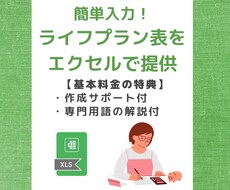 エクセルで簡単入力できるライフプラン表を提供します ライフプランの設計に便利！何度でも作成可能！