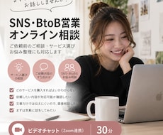 SNS・BtoB営業のオンライン相談に対応します サービス選びやご依頼内容について30分ビデオチャットでご相談
