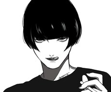モノクロアイコン(バストアップ)を描きます イメージ1