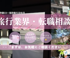 旅行業界や転職の相談聞きます イメージ1