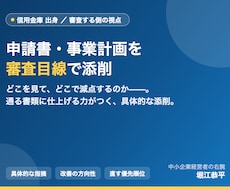 信金出身が審査目線で申請書・事業計画を添削します 審査する側の目線で、あなたのドラフトを具体的に添削します。