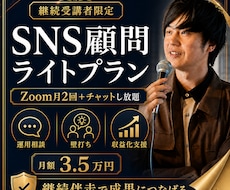 継続限定でSNS顧問として月2回伴走します ビデオ相談月2回＋チャット相談でSNS運用・収益化を継続支援