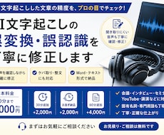 AI文字起こしの誤変換・誤認識を丁寧に修正します イメージ1
