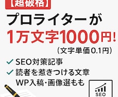 最大1万文字の文章を1000円で書きます KW選定からWP入稿まで全部丸投げOK!