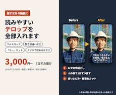 話すだけの動画に読みやすいテロップを全部入れます イメージ1