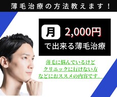 薄毛に悩む方に！薄毛対策教えます イメージ1