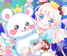 短納期★キラキラした世界観のSNSアイコン描きます アイコンを誰よりも目立たせたい！そんな方にオススメです♪