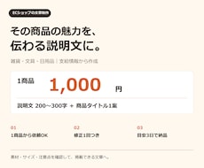 EC商品説明文を1商品から作成します 1商品1,000円｜説明文＋タイトル・修正1回