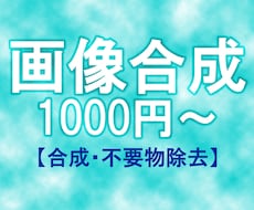 迅速対応！写真の合成・不要物除去　承ります 写真合成、不要物除去など画像加工を承ります！