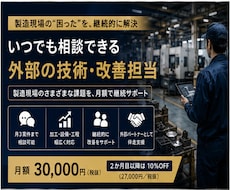 製造現場の技術課題を月額で継続サポートします 加工・設備・工程・人材の悩みを継続支援