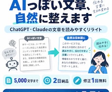 AIっぽい文章を自然で読みやすくリライトします イメージ1