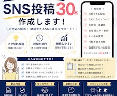 業種別　SNS投稿30本を作成します AI×人の手で自然な投稿をご提供