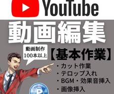YouTubeの動画編集をします YouTube応援企画！！お値段以上の高品質！！