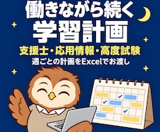 IPA試験｜働きながら続く学習計画を作ります 試験日から逆算した週ごとの計画をExcelとPDFでお渡し