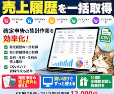 メルカリ・ヤフオク等の売上履歴を一括取得します イメージ1