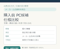 PC候補を公式仕様で比較表に整理します イメージ1
