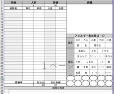 手書きレシピをExcelで作成します イメージ1