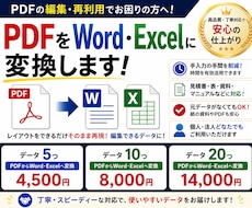 PDFをWord・Excelデータへ変換します イメージ1