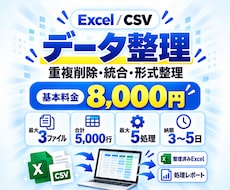 Excel・CSVデータを整理・整形します イメージ1