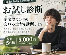お試し診断｜副業ブランドの売れる土台を診断します イメージ1