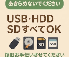 失ったデータを救出します USBメモリ・SD・HDD等各種記憶媒体のデータを救出します