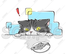 商用利用OK！猫の手書きイラスト販売しています SNS、パンフレットやチラシ、POP、名刺、印刷の素材に★D