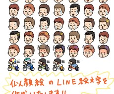 お手頃価格で似顔絵のLINE絵文字を作成します ご家族の似顔絵でのLINE絵文字をお手頃価格で作成します！