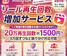Instagramリール再生回数20万回増やします 振り分け対応可能|大容量|嬉しいお値段|