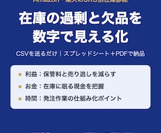 Amazon・楽天の在庫の過剰と欠品を診断します CSVを送るだけ｜SKU別に「減らす・足す」をレポート