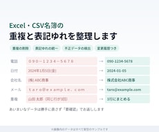 Excel・CSV名簿の重複と表記ゆれを整理します イメージ1
