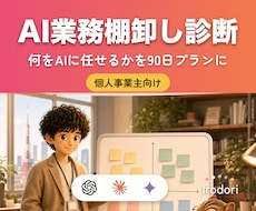 AI業務棚卸し診断・90日プランを作ります 何をAIに任せるかを棚卸しし、90日プランに整理