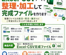 Excel・CSVデータを整理・加工して納品します イメージ1