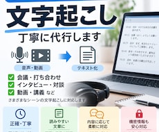 音声・動画の文字起こしを丁寧に代行します イメージ1