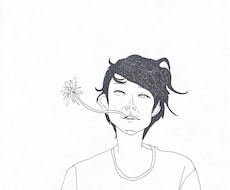 白黒子供達の絵描きます イメージ1